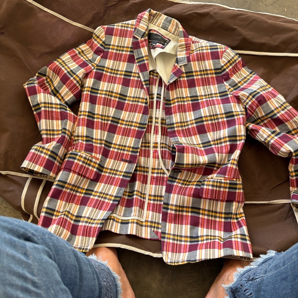 J. Crew Multicolor Plaid Blazer